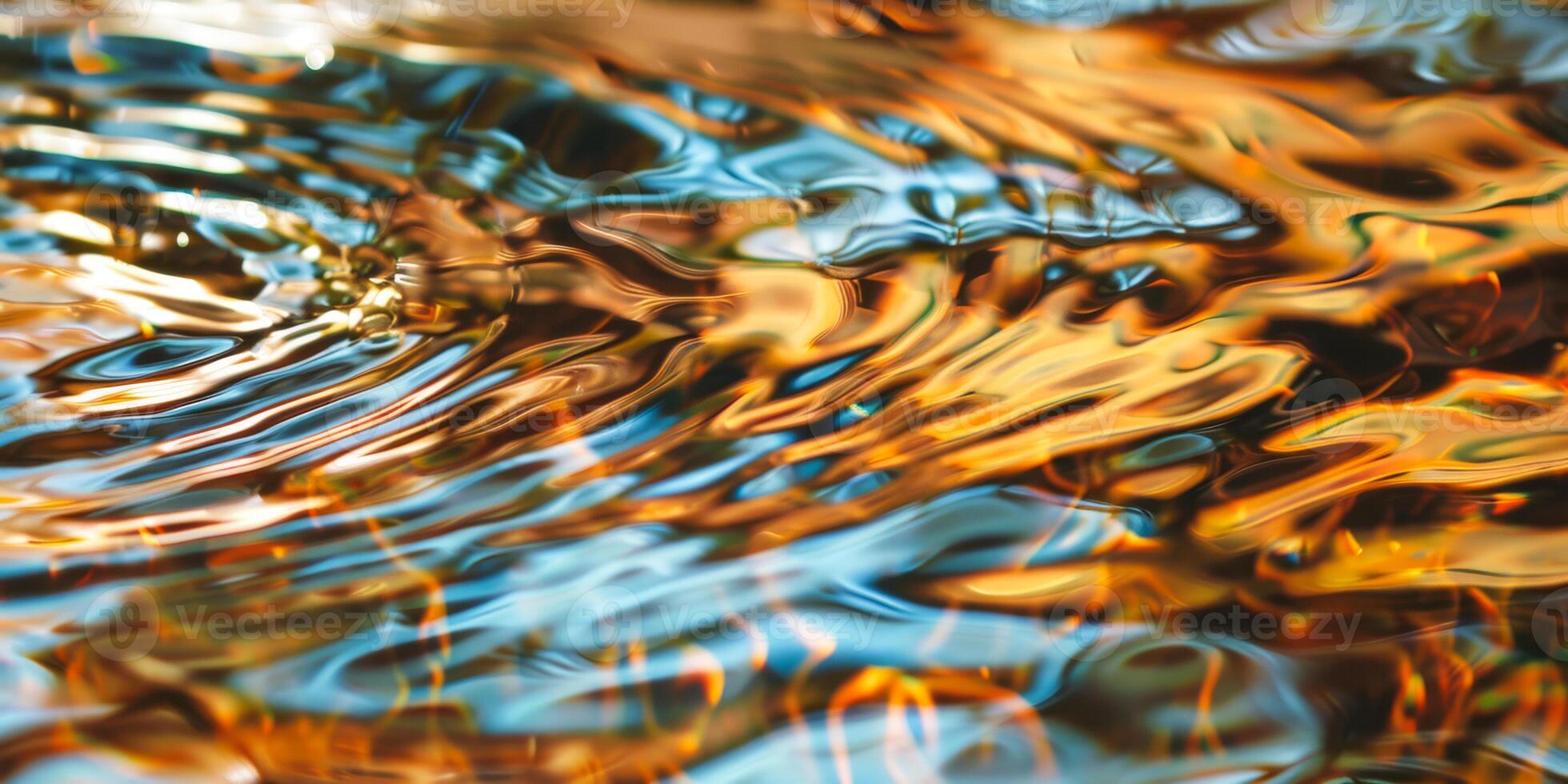 increspatura acqua riflessi nel caldo d'oro e blu toni foto