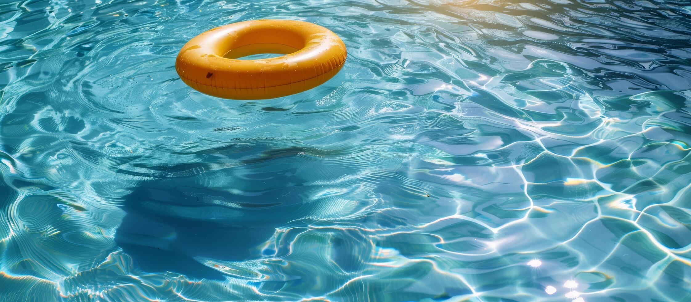 gonfiabile squillare galleggiante nel un' nuoto piscina foto