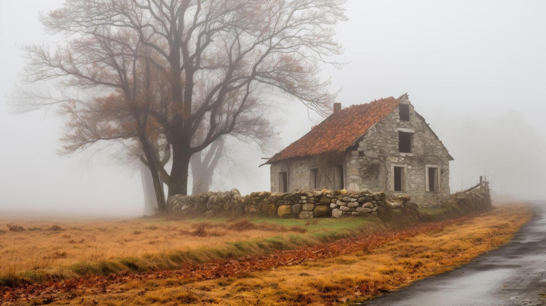 nebbioso paesaggio pietra Casa foto