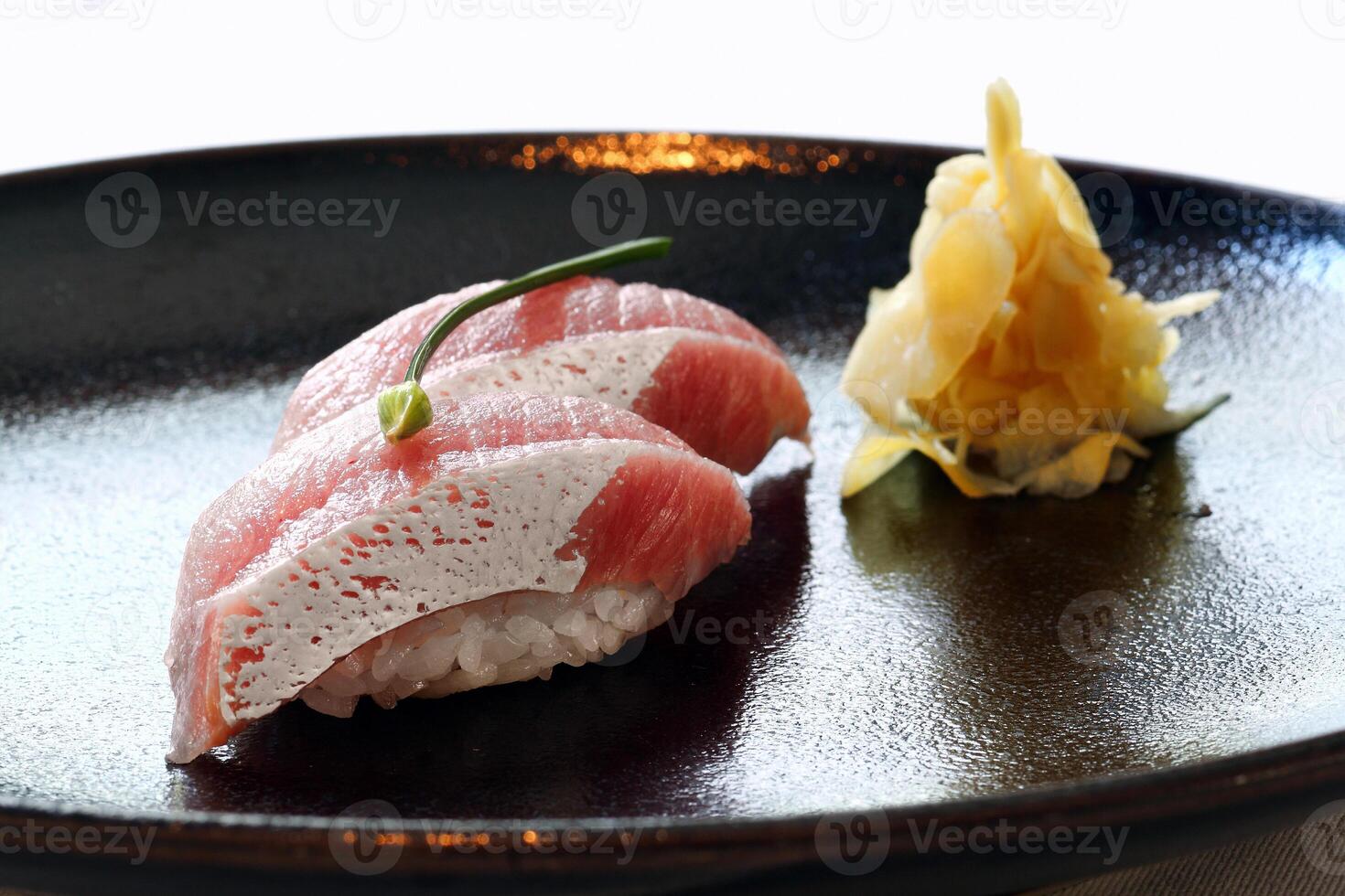 buri duo con Zenzero, classico Sushi bar merenda foto