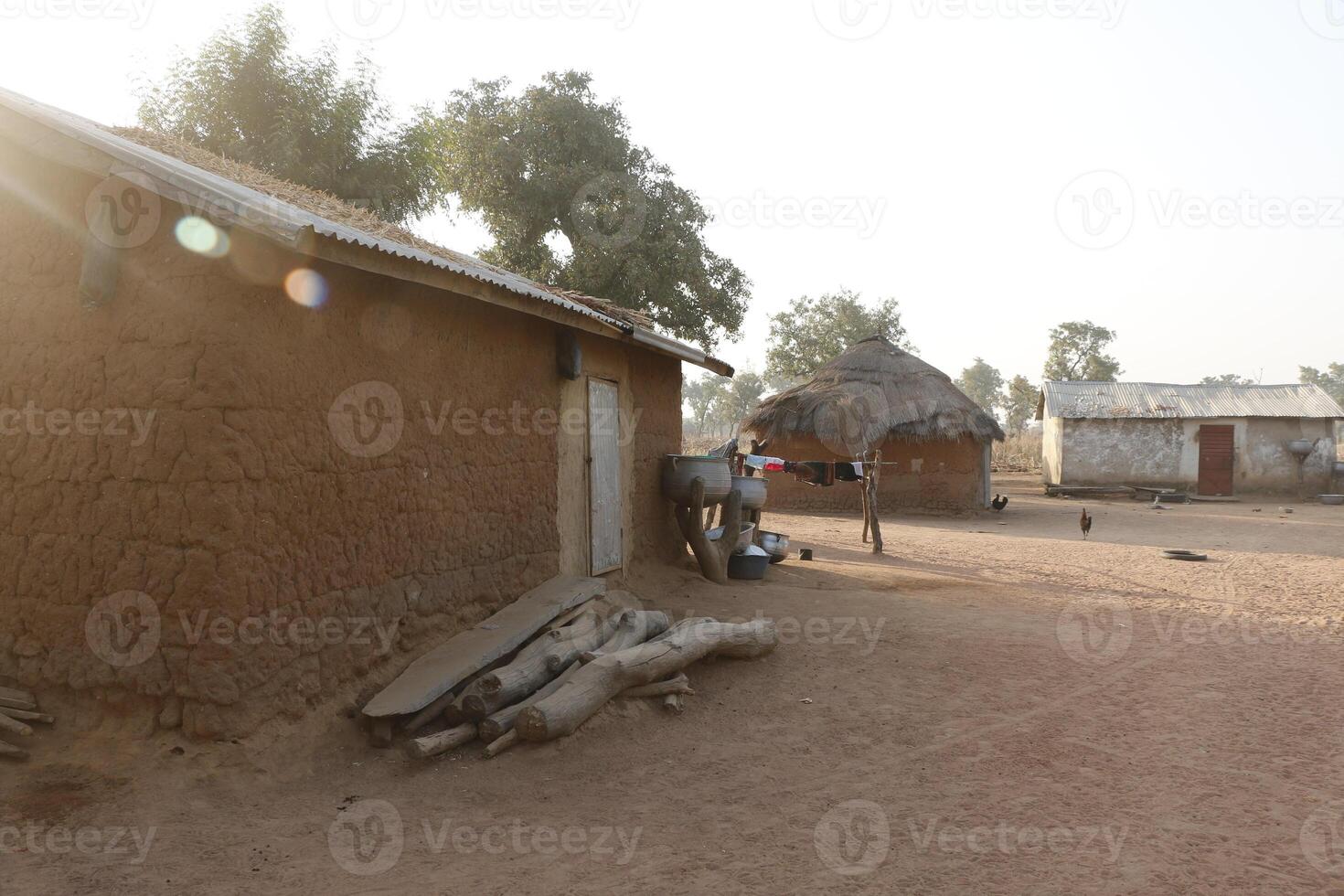 villaggio nel il nord di benin con il nome Kalale. il tribale persone avere loro proprio linguaggio e vivere a partire dal agricoltura. molti case siamo fango case. foto