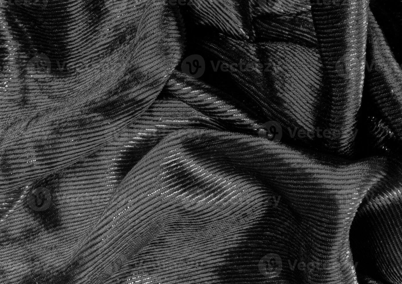 nero e bianca stoffa modello vicino Visualizza, tessile Materiale sfondo foto