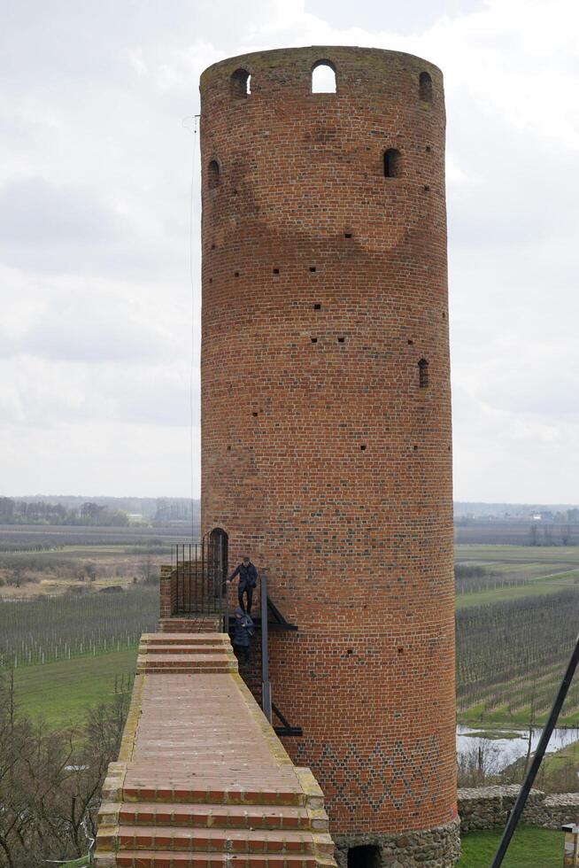 czersk, Polonia - marzo 24, 2024 - il giro Torre e difensiva parete a masovia duchi castello foto