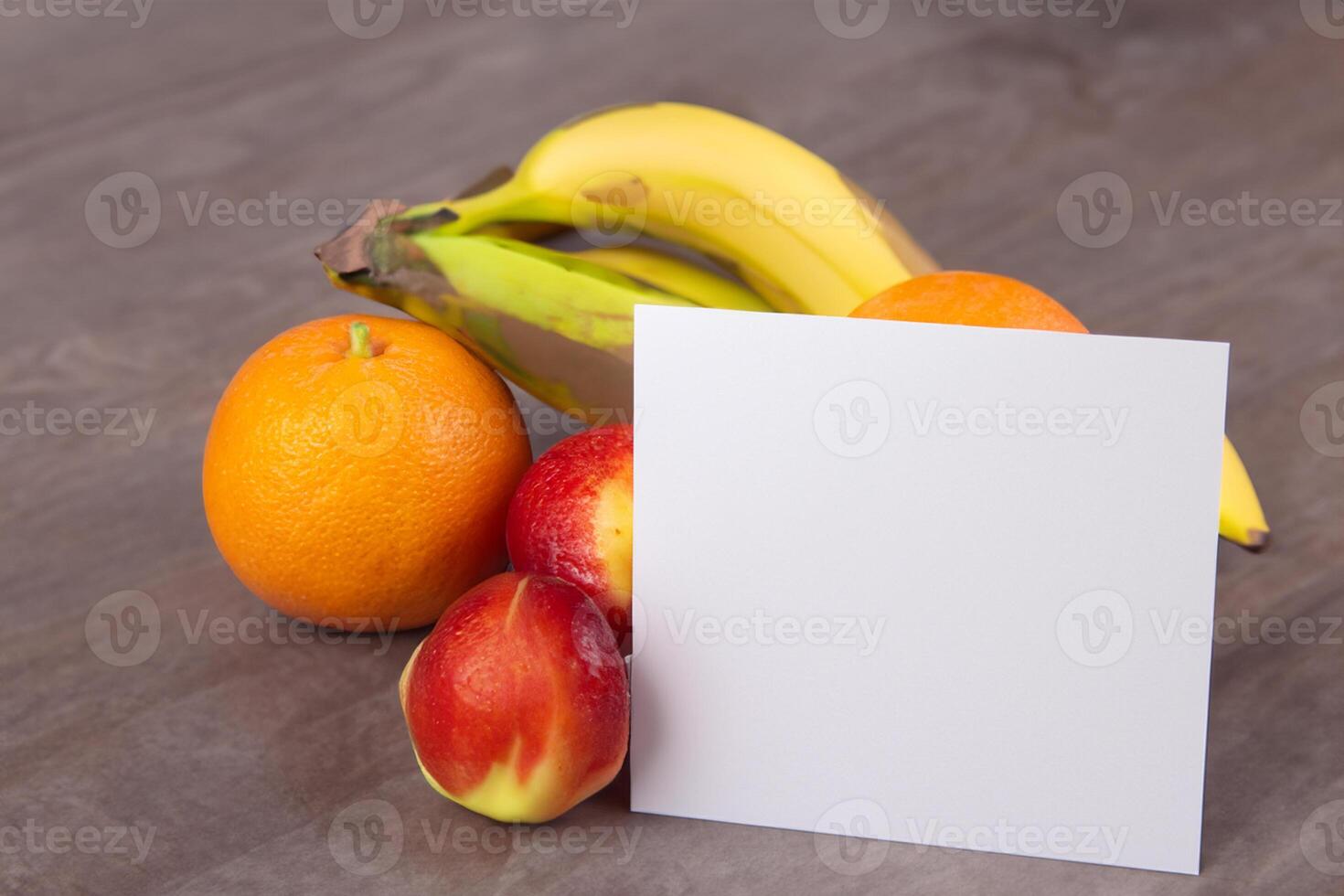 carta e bianca carta modello armonizzato con fresco frutta, lavorazione un' visivo sinfonia di abile design e culinario delizia, dove sano ingredienti merge nel un' festa di vivace immagini foto