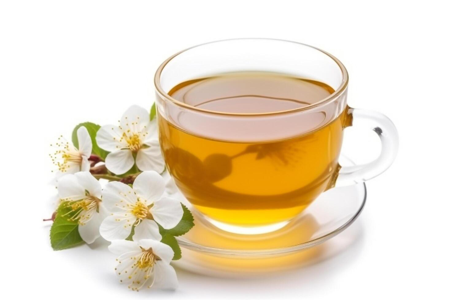 tè con bellissimo fiore isolato su bianca sfondo .. foto