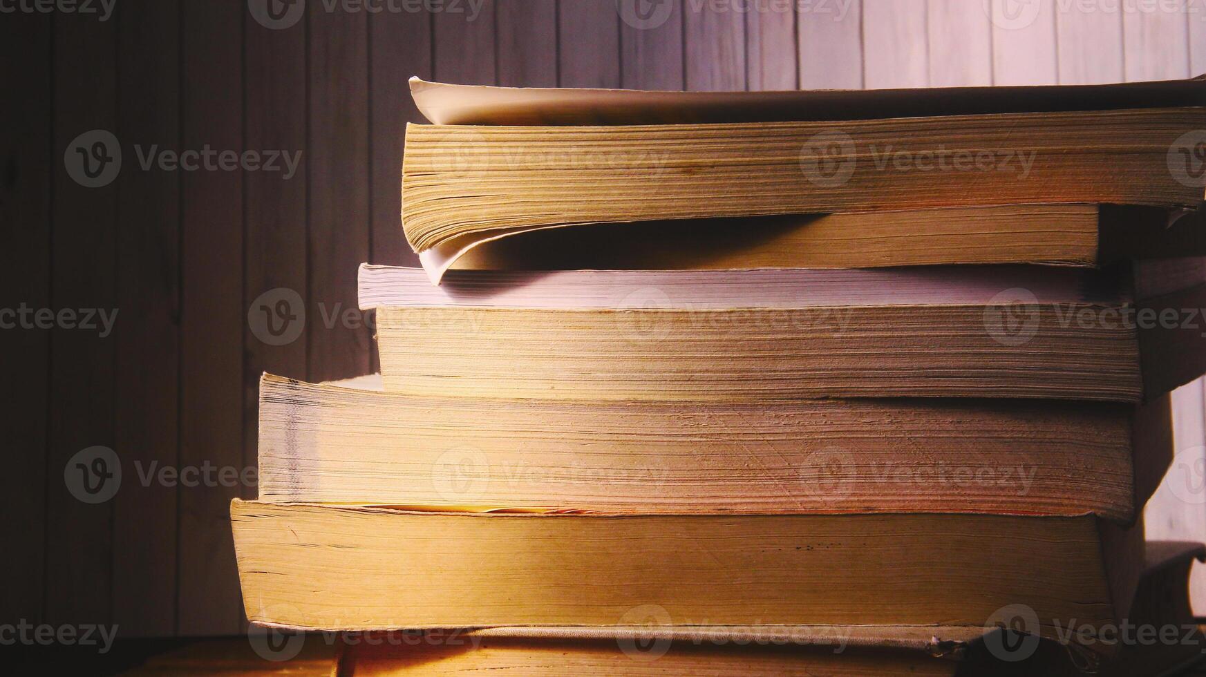 vecchio libri fotografato con naturale illuminazione foto