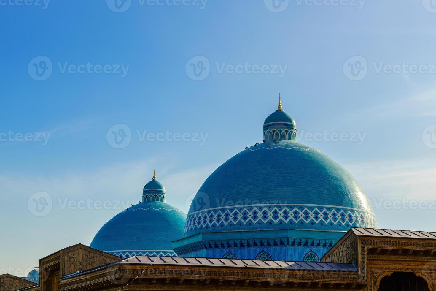 blu cupole di il Museo nel memoria di vittime di repressione nel Tashkent, Uzbekistan. foto