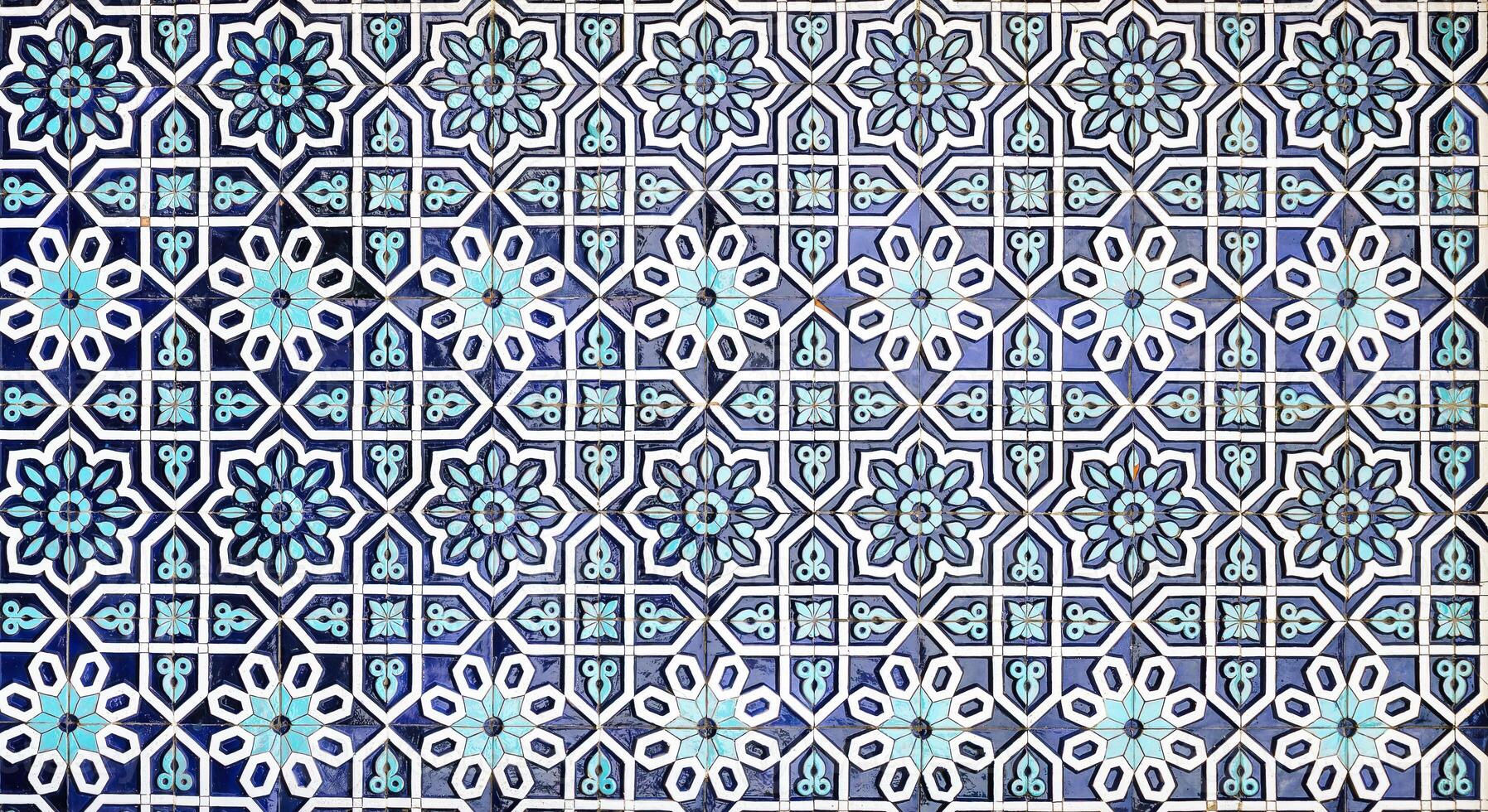 geometrico tradizionale islamico ornamento. frammento di un' ceramica mosaico. astratto sfondo. foto