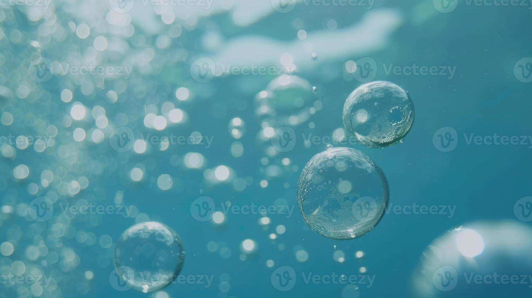 sotto acqua bolle sotto acqua su blu sfondo foto