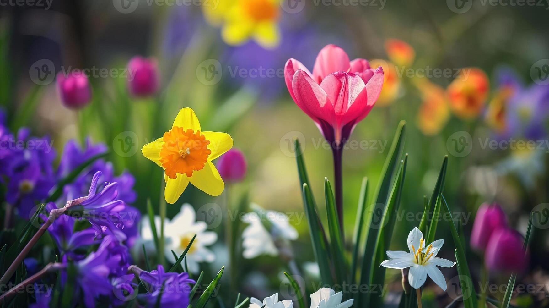 Là è un' vivace assortimento di fiori, Compreso lantane, piantato nel il giardino foto