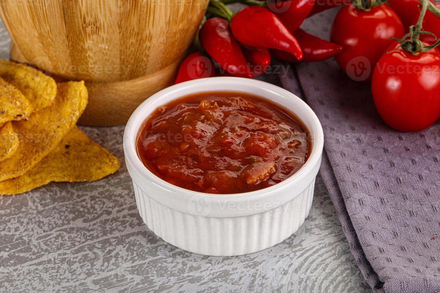 speziato messicano salsa salsa tuffo foto