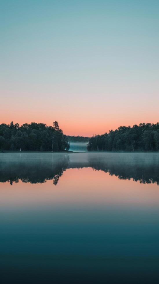 tranquillo lago a crepuscolo foto