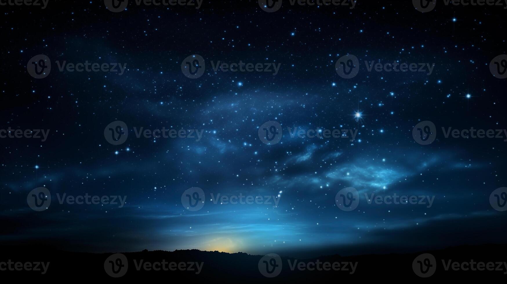 stellato notte cielo con raggiante orizzonte e scintillante stelle foto