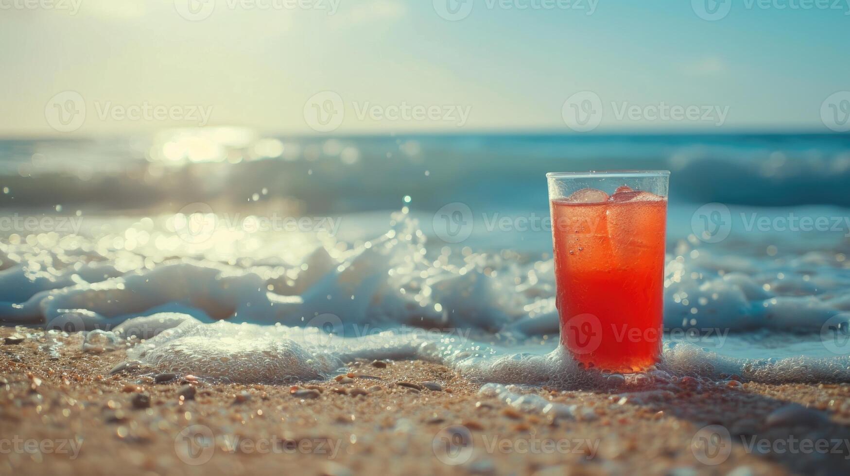 colore di bevanda su il spiaggia foto