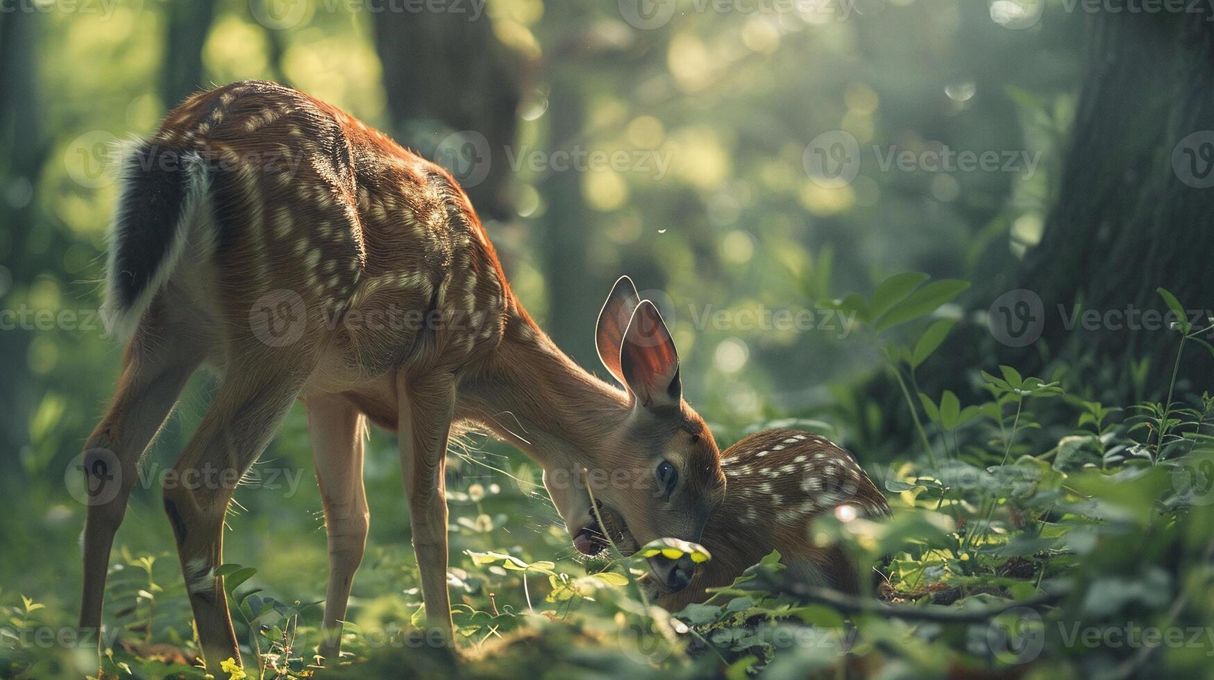 natura cervo potabile a partire dal foresta fiume, tranquillo natura scena foto