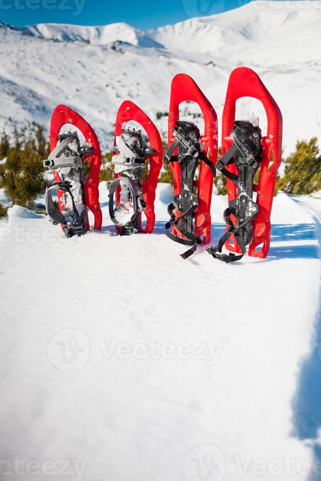 stivali da neve per il monitoraggio in inverno. foto