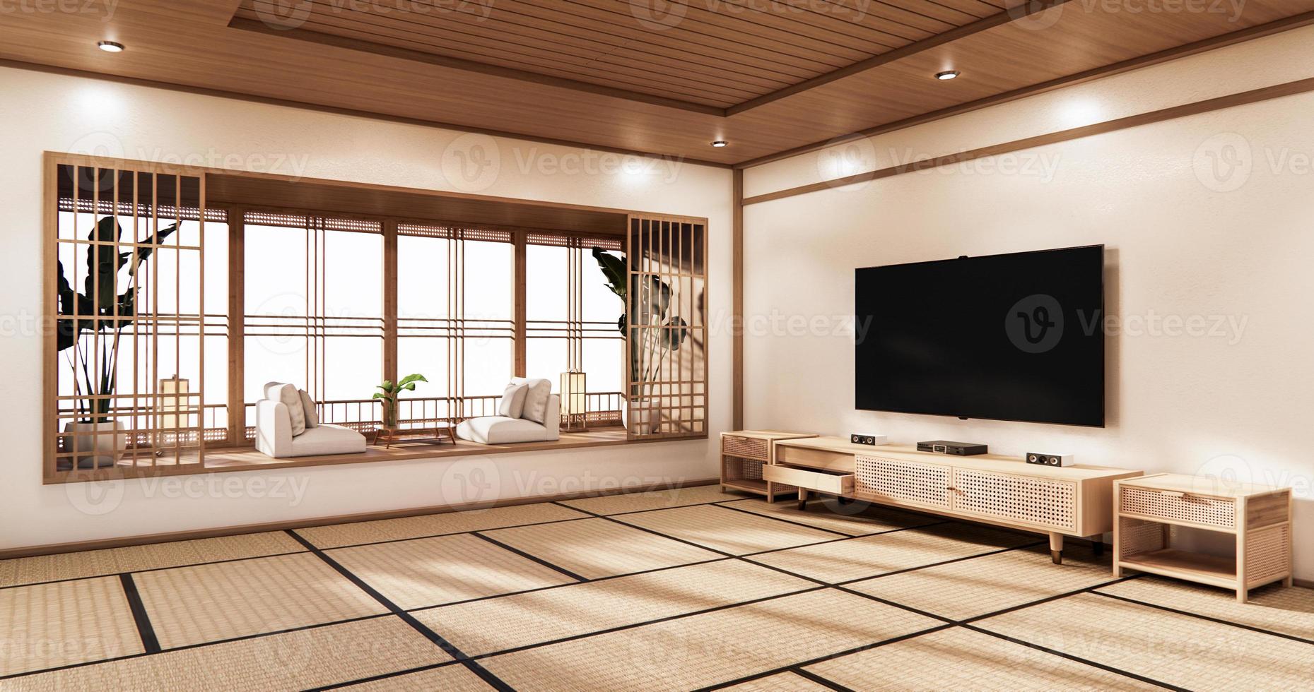 sala cinema design minimale stile giapponese .3d rendering foto