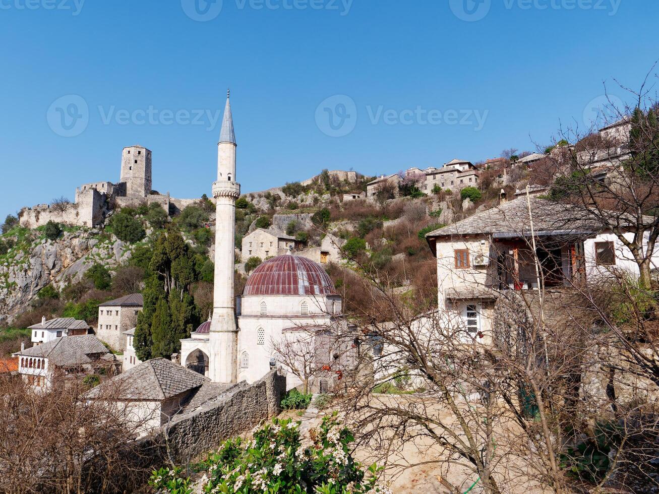 storico urbano luogo di pocitelj, un' tradizionale vecchio villaggio a partire dal bosnia e erzegovina. foto