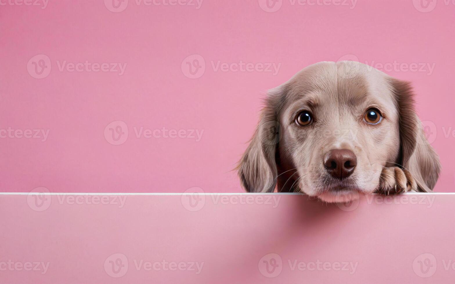 cane, amore il tuo animale domestico giorno, striscione, saluto carta, sociale media, rosa sfondo foto