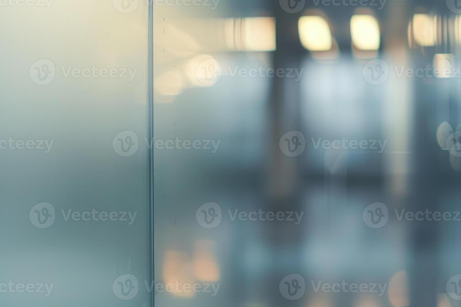 ai generato sfocato astratto grigio bicchiere parete a partire dal edificio sfondo. foto