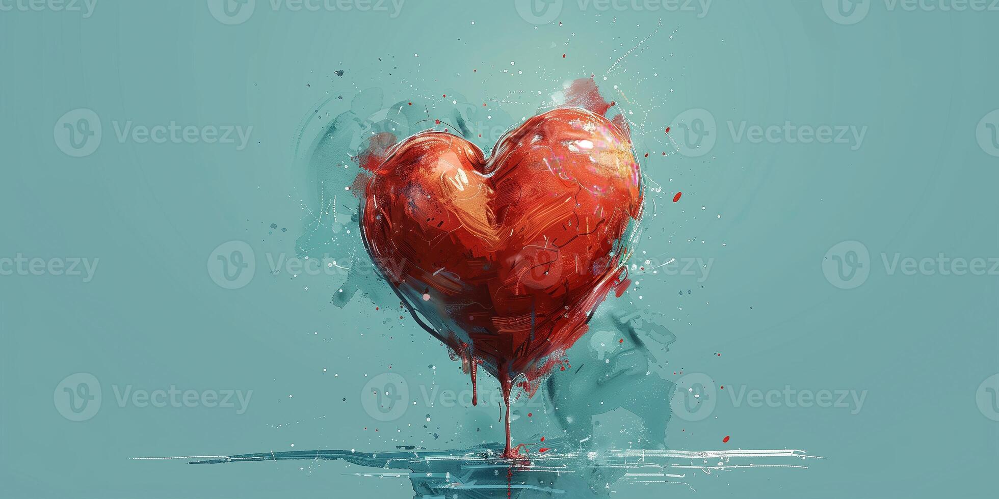 ai generato arte illustrazione di un' cuore simbolo di amore per un' moderno romantico San Valentino giorno regalo foto