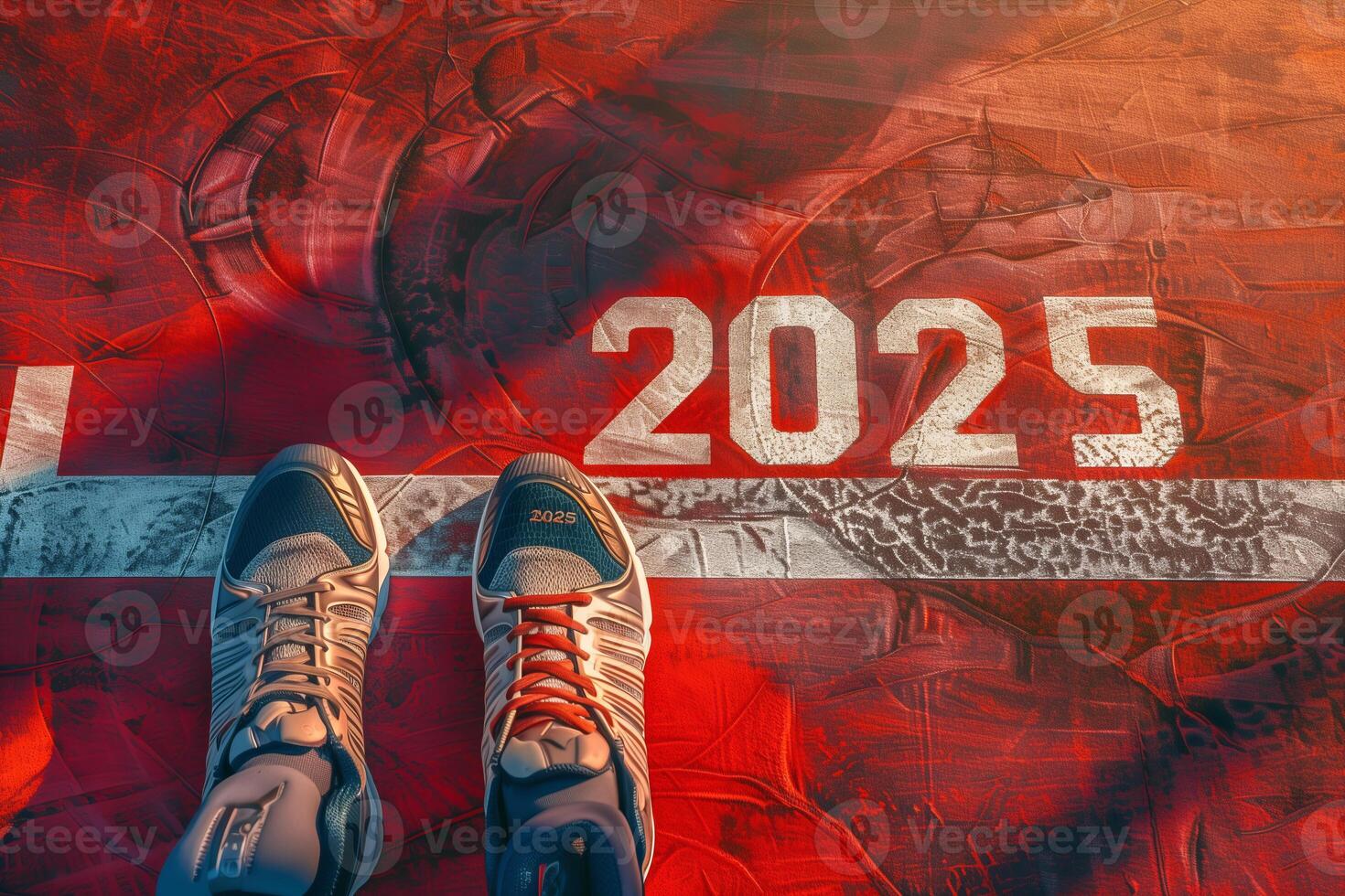 il inizio di 2025 è scritto su un' colorato strada. concettuale foto di il In arrivo nuovo anno 2025. nuovo anno concetto, motivazione, attività commerciale promozione, passo inoltrare, in movimento inoltrare, speranza