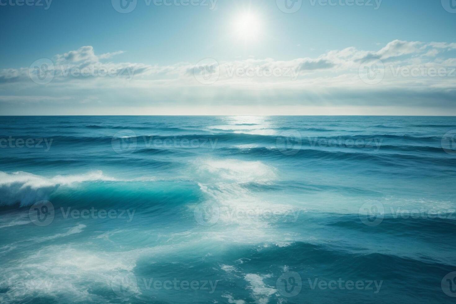 un' bellissimo spiaggia con onde e blu cielo foto