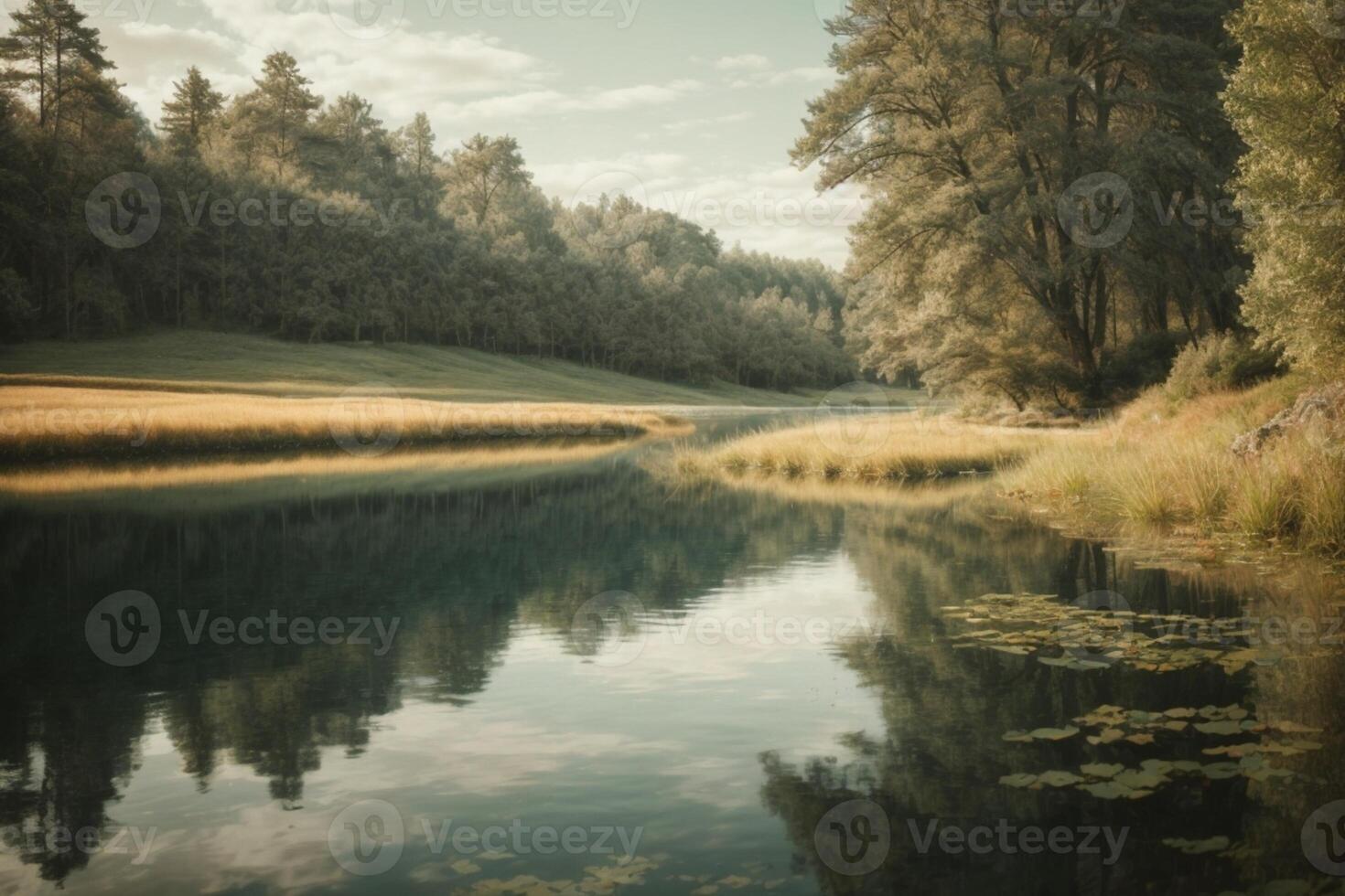 un' di legno molo conduce per un' lago con un' nuvoloso cielo foto