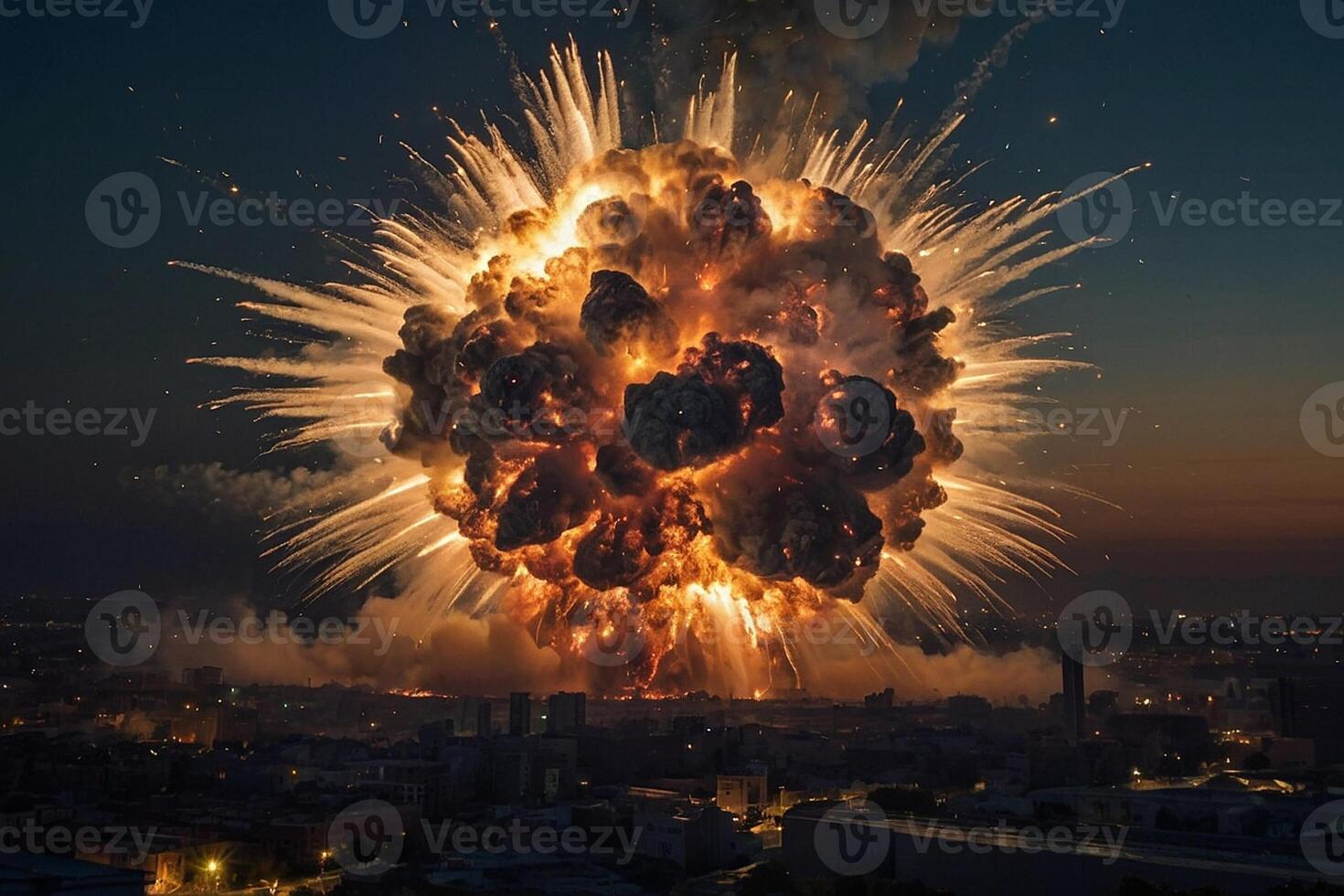 un' grande esplosione è visto nel il cielo foto