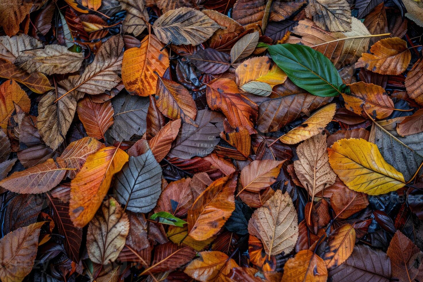 autunno le foglie tappeto su foresta pavimento foto