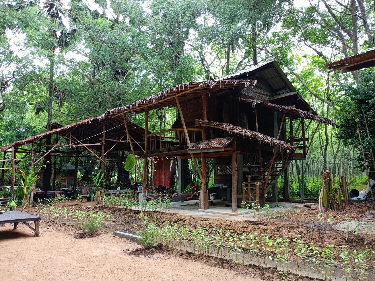 alloggio in famiglia di legno Casa rilassare nel Tailandia viaggio foto