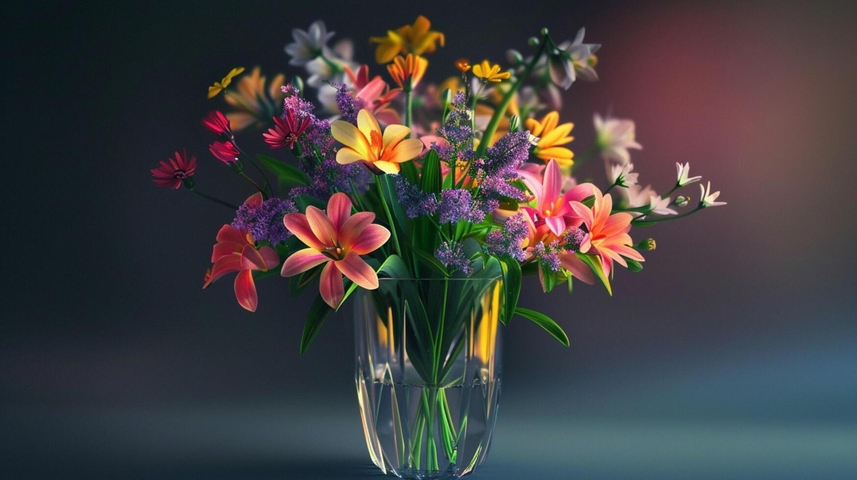 un' fresco mazzo di Multi colorato fiori foto