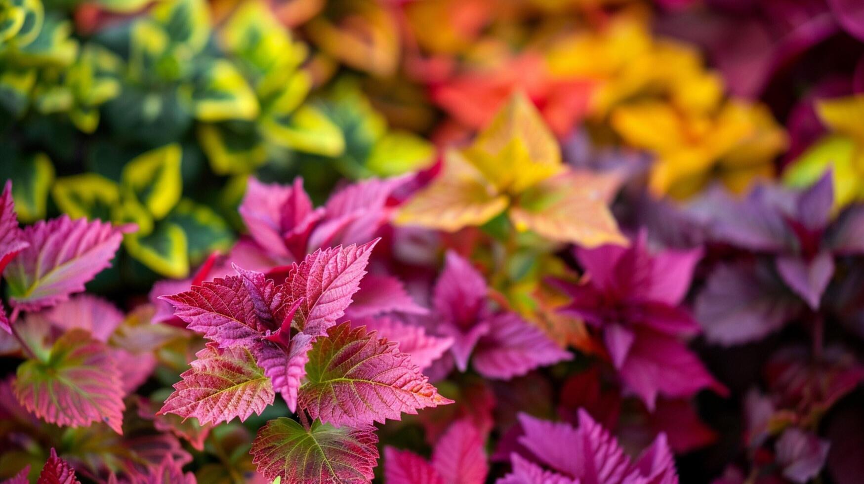 autunno pianta viene visualizzato fresco Multi colorato le foglie foto