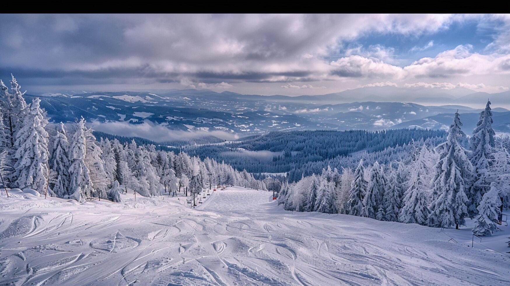 bellissimo inverno natura paesaggio sorprendente montagna foto