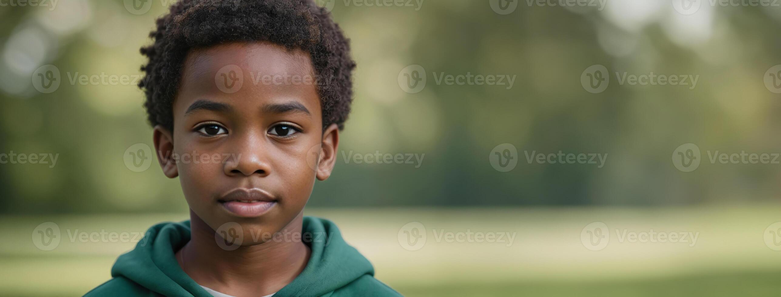 un africano americano giovanile ragazzo isolato su un' verde sfondo con copia spazio. foto