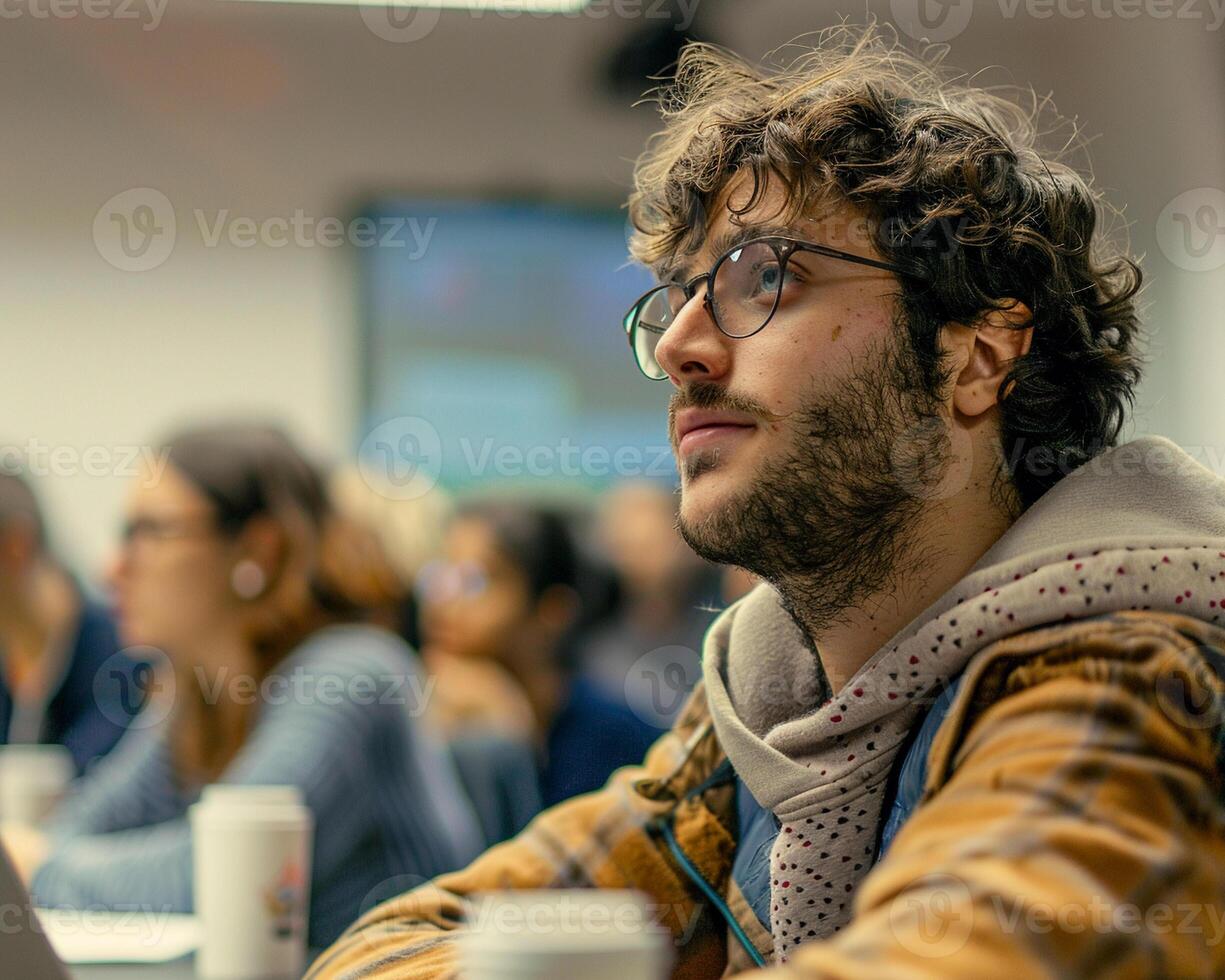 il calore di di persona aula discussioni adesso acceso nel in linea apprendimento forum foto