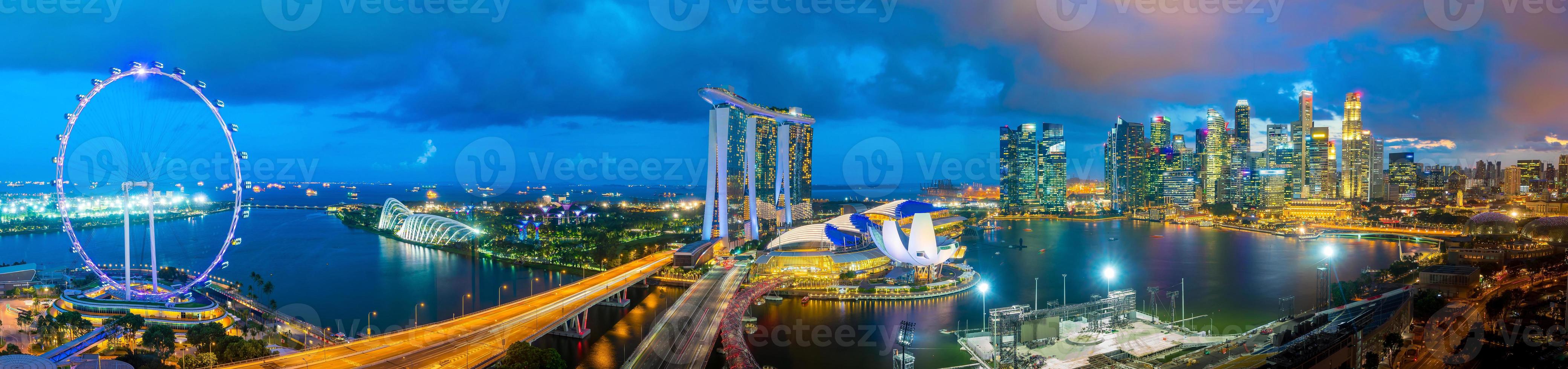 skyline del centro di singapore foto