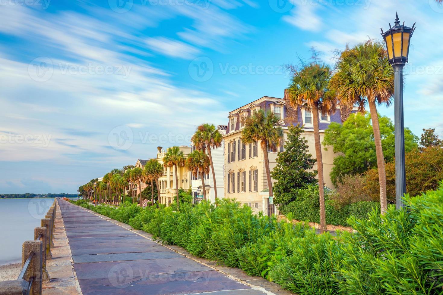 Battery Park nella storica zona del lungomare di charleston foto