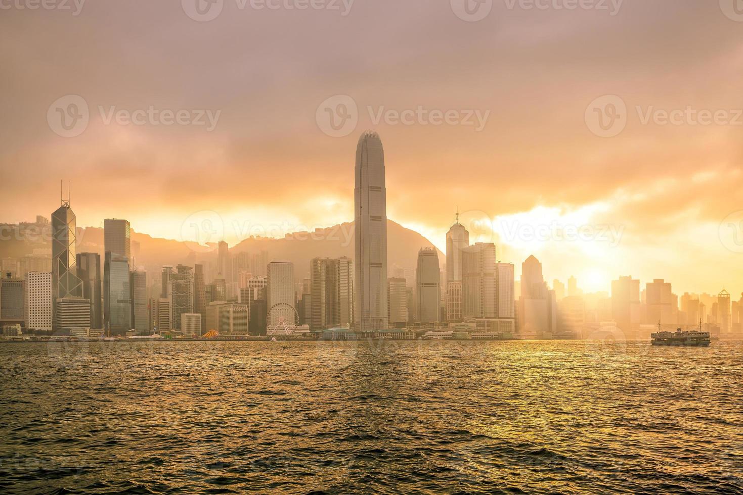skyline della città di hong kong nel panorama della cina foto