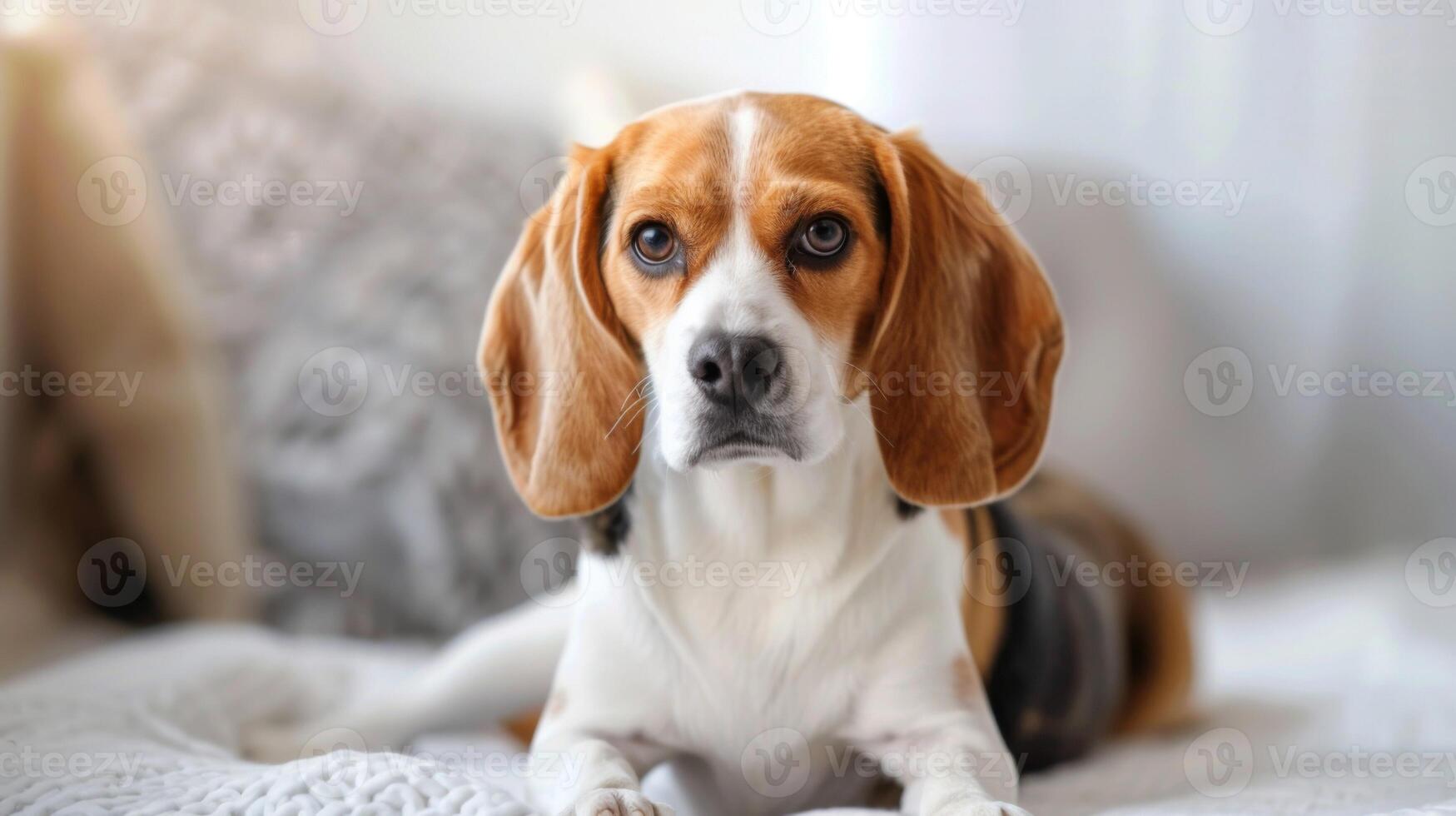 beagle cane ritratto mostrando animale animale domestico carino orecchie con Marrone bianca nero colori foto