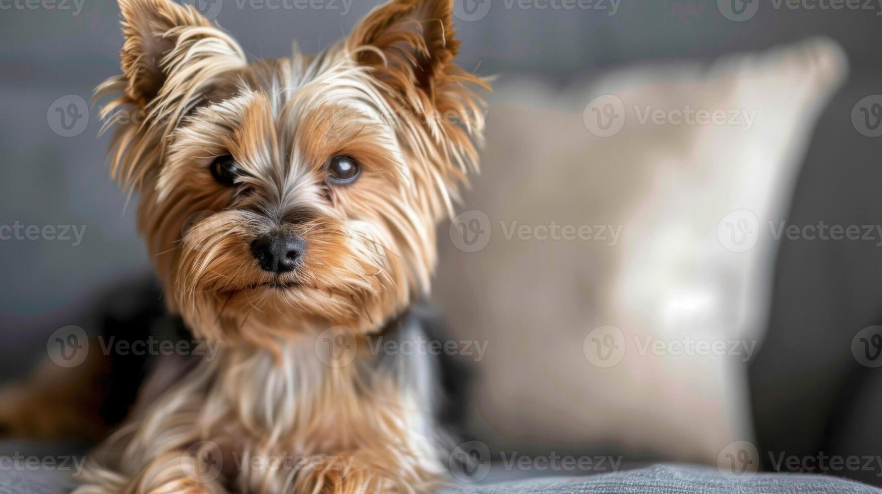 yorkshire terrier cane animale domestico ritratto con un' piccolo razza animale guardare carino e peloso foto