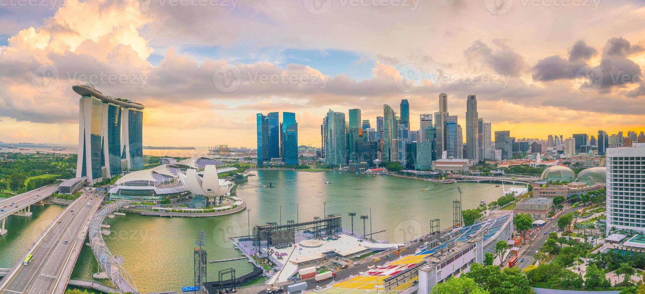 skyline del centro di singapore foto