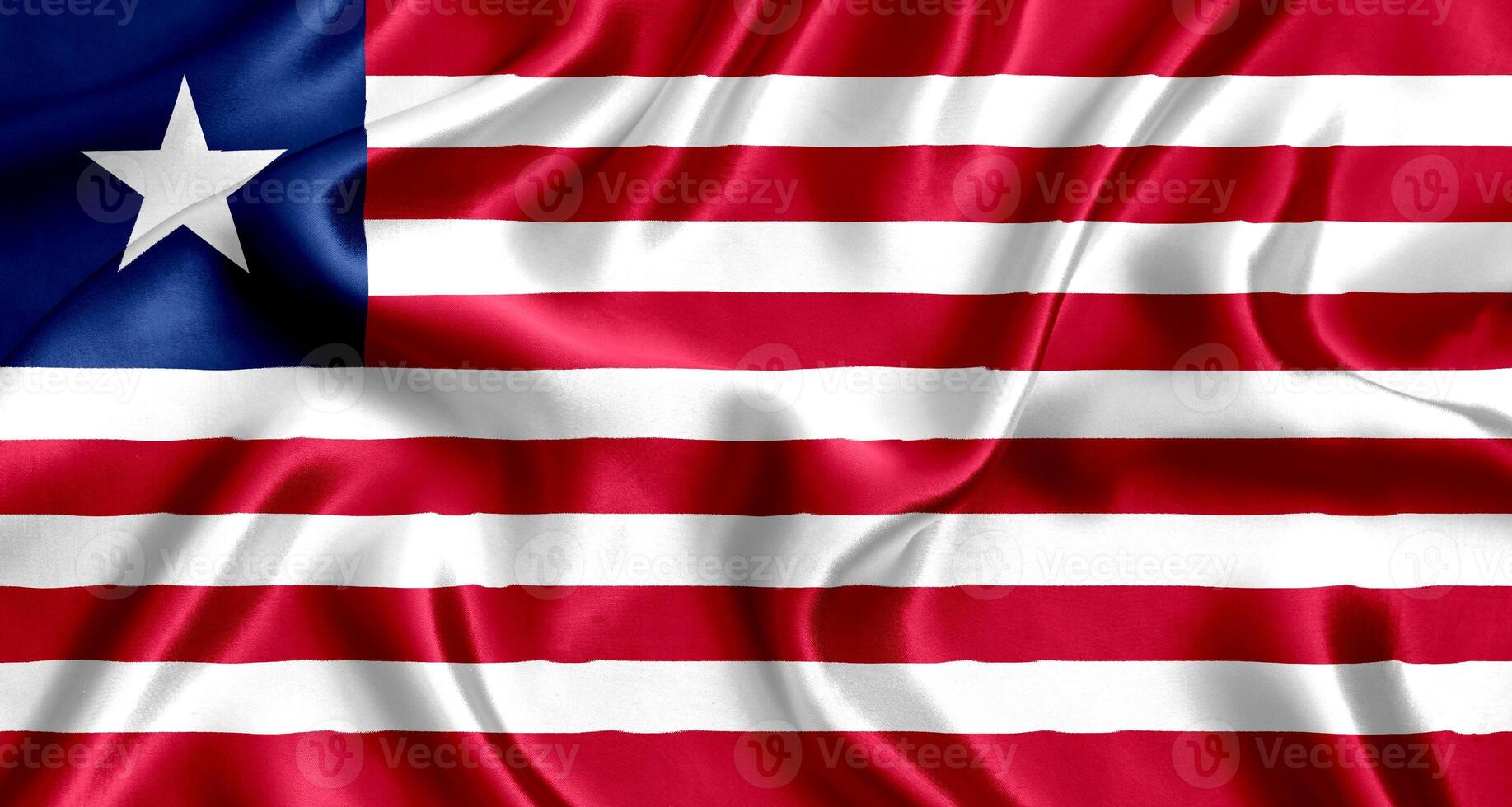 bandiera di Liberia seta avvicinamento foto