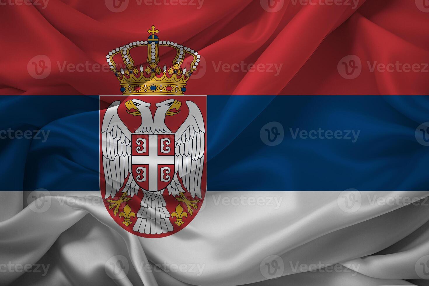 serbo bandiera drappeggiato elegantemente foto