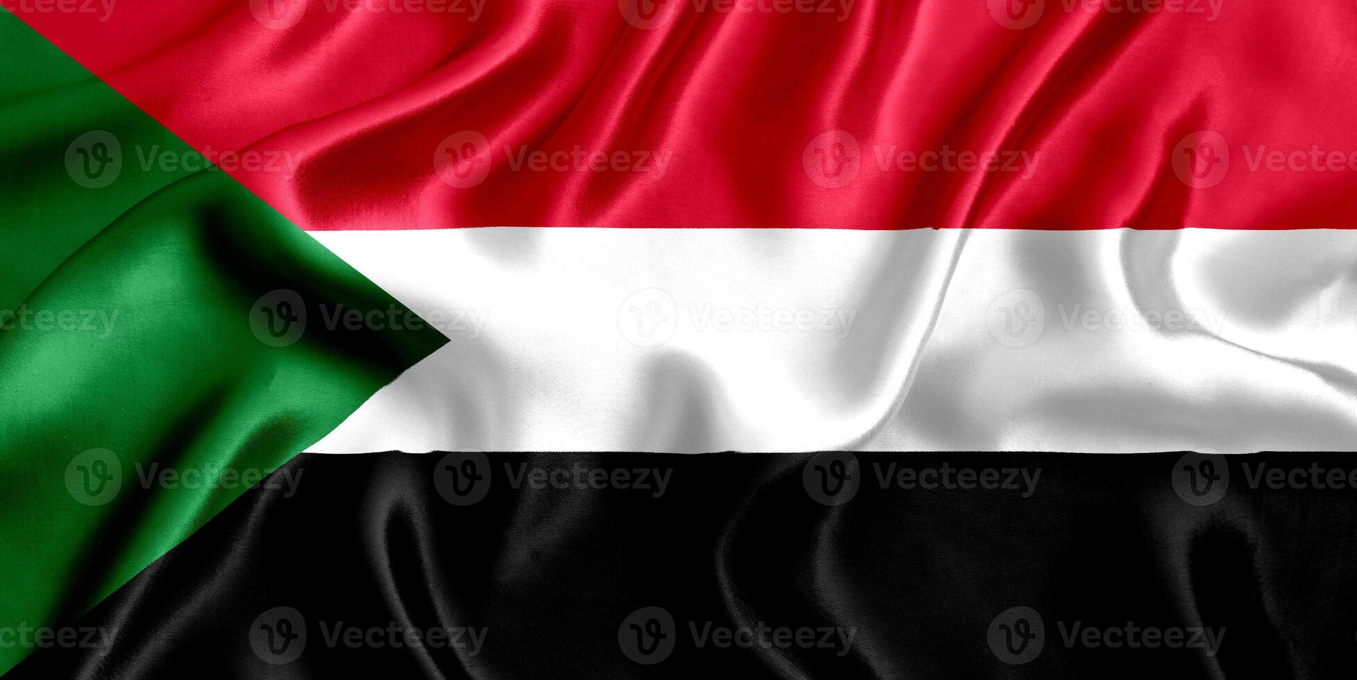 bandiera di Sudan seta avvicinamento foto