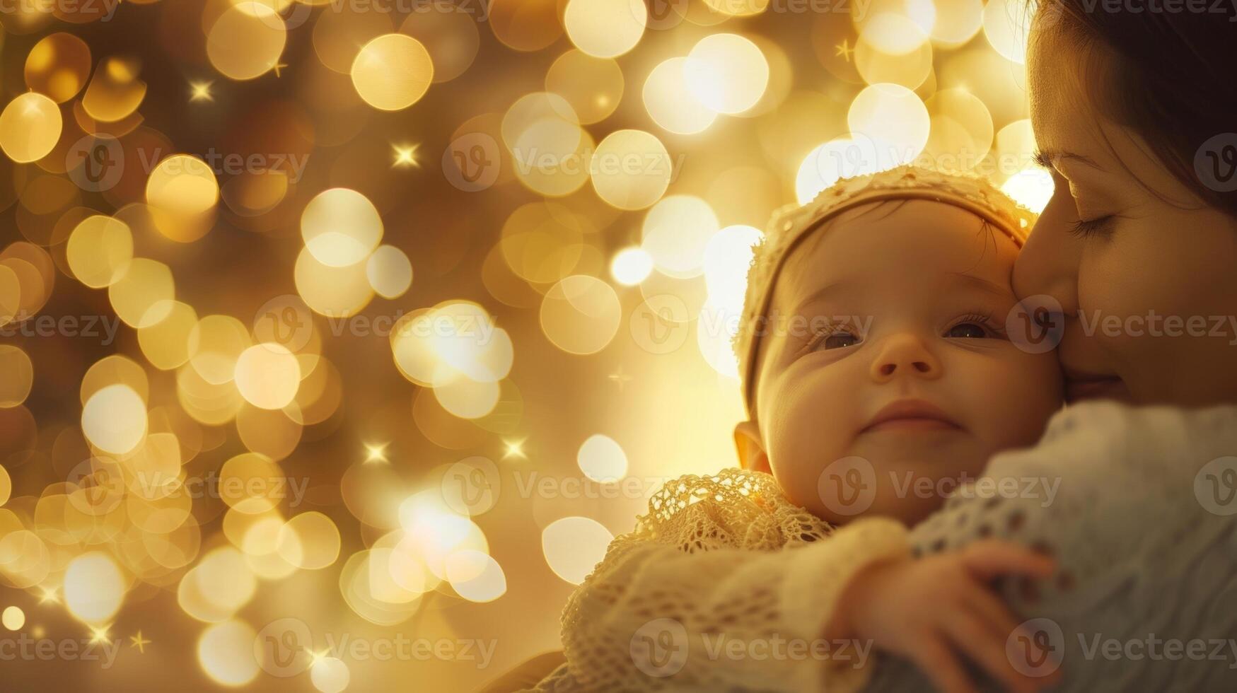 un' genitore canta un' ninnananna per loro bambino il calmante melodia porzione tutti e due di loro trova pace e pubblicazione qualunque fatica o preoccupazione foto