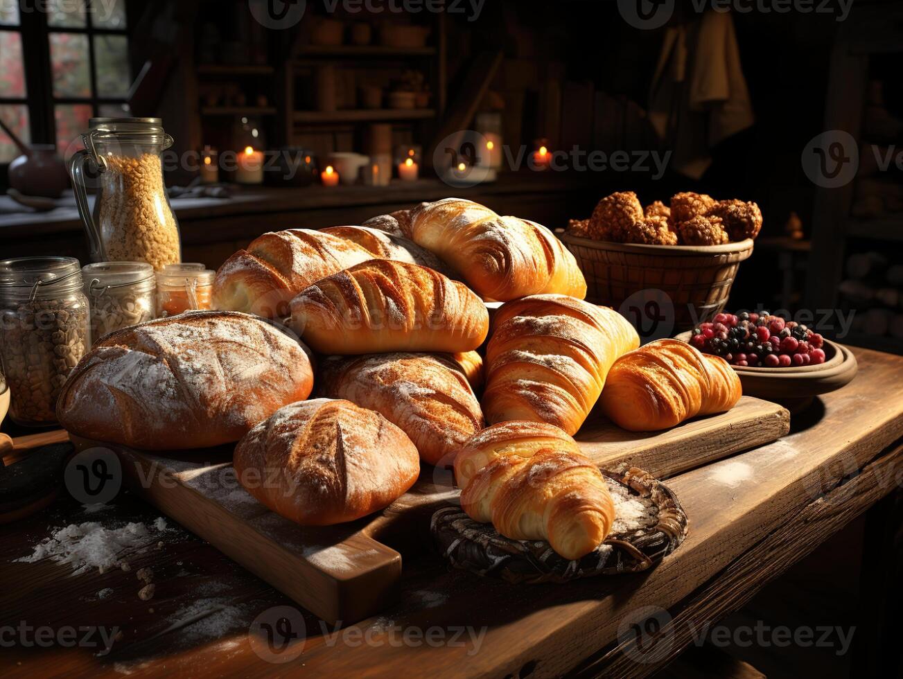 ai generato assortito al forno merce generativo ai foto