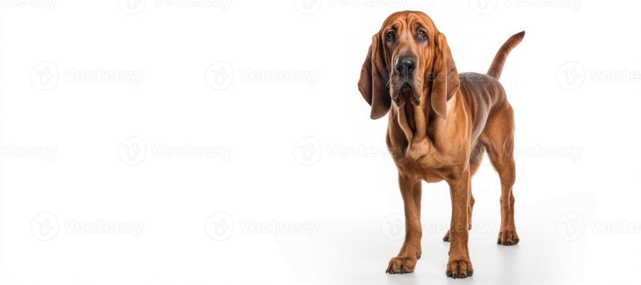 ai generato segugio cane su un' bianca sfondo generativo ai foto