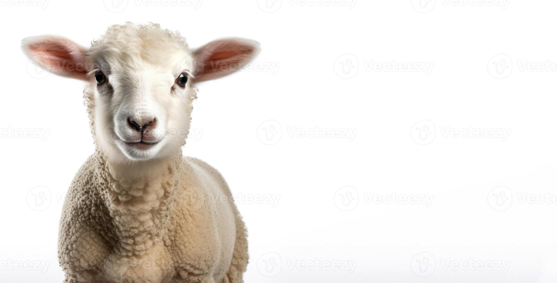 ai generato agnello su un' bianca sfondo generativo ai foto