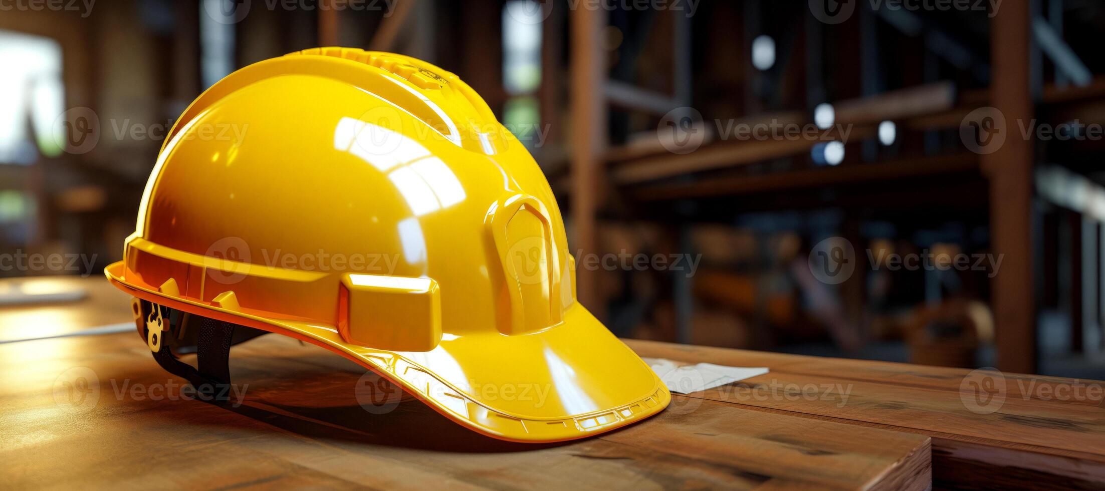 ai generato giallo sicurezza casco generativo ai foto